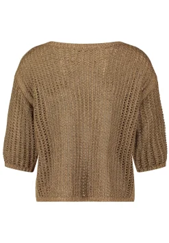 Lochstrick-Pullover