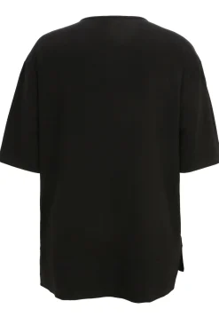 Long-Shirt mit farbigen dekorativen Reißverschlüssen und Halbarm
