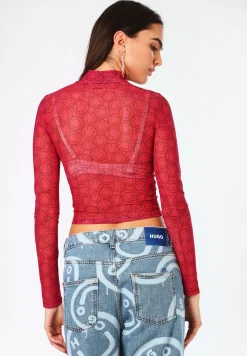Longsleeve aus Mesh mit saisonalem Print