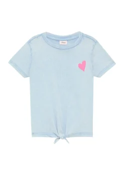 Loose-Fit-Shirt mit Knotendetail und Rückenprint