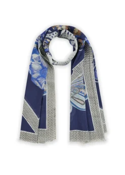 luftiger Schal aus Organic Cotton mit Medusa-Motiv