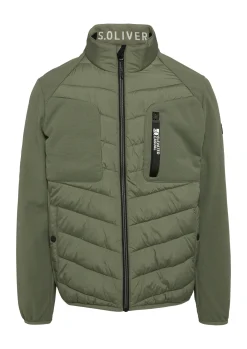 Materialmix-Jacke mit sportiven Kontrastdetails