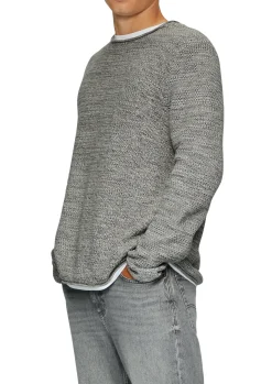 Melierter Strickpullover