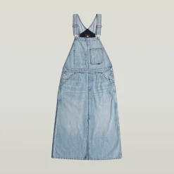Midi Dungaree Jeans Latzkleid