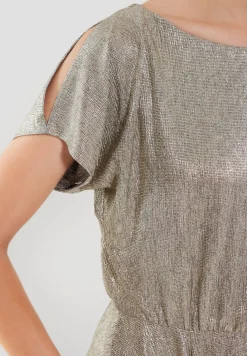 Midikleid aus foliertem Jersey