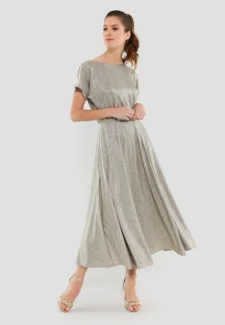 Midikleid aus foliertem Jersey