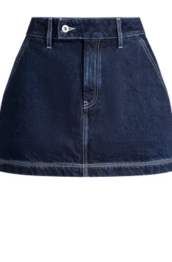 Minirock aus Denim mit kontrastierenden Nähten