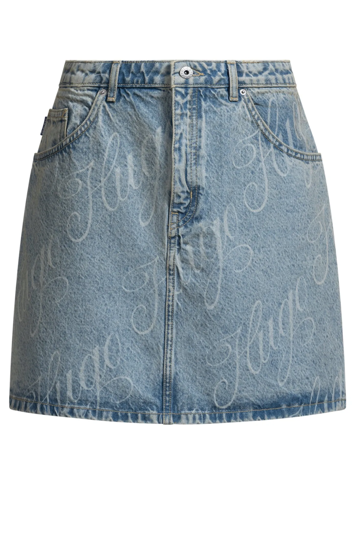 Minirock aus festem Denim mit Logo-Print