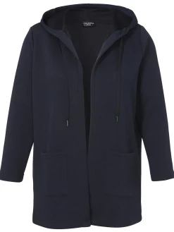 Offene Longjacke mit Kapuze