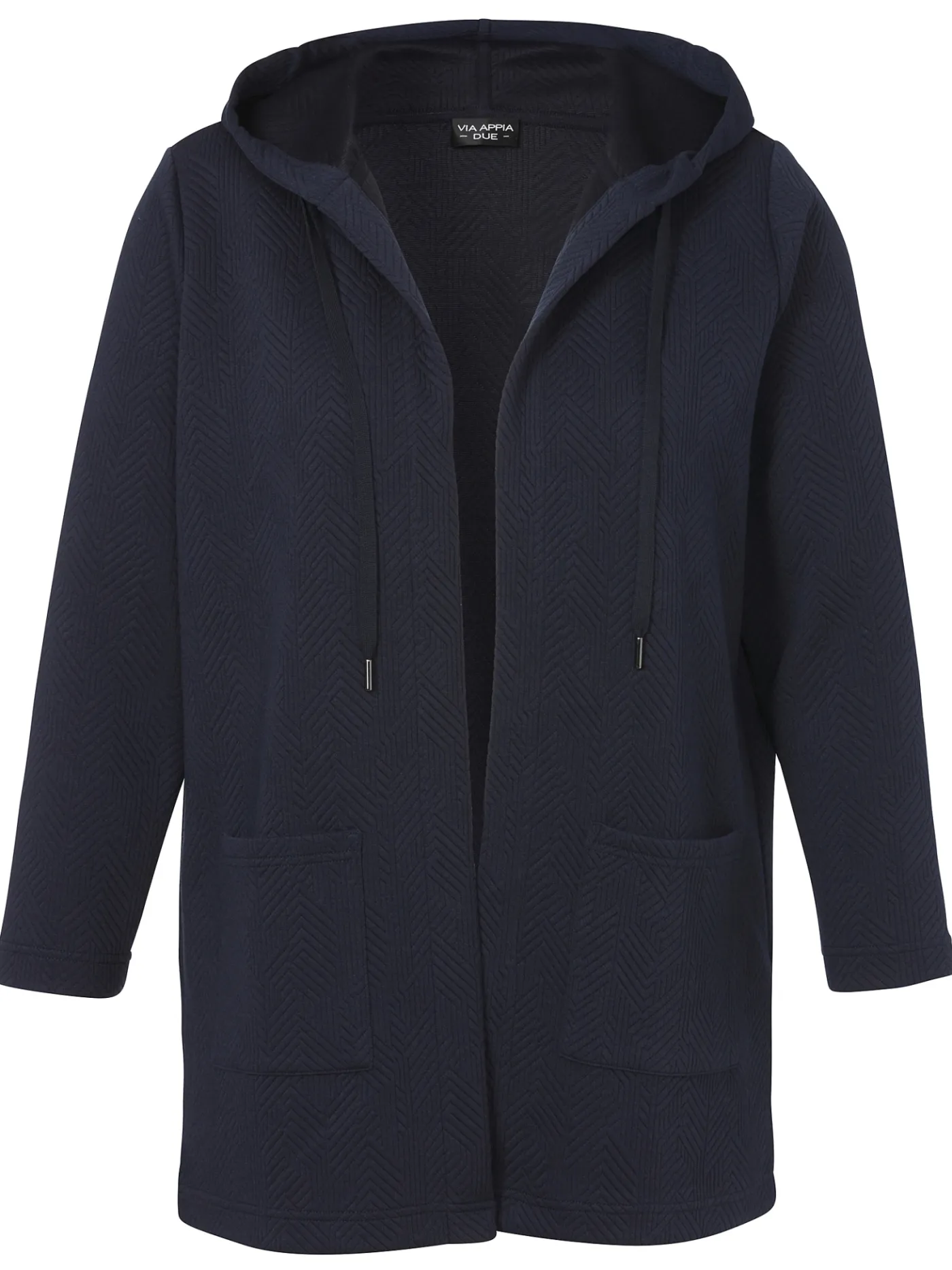 Offene Longjacke mit Kapuze