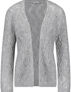 Offene Strickjacke in Ajour-Strick