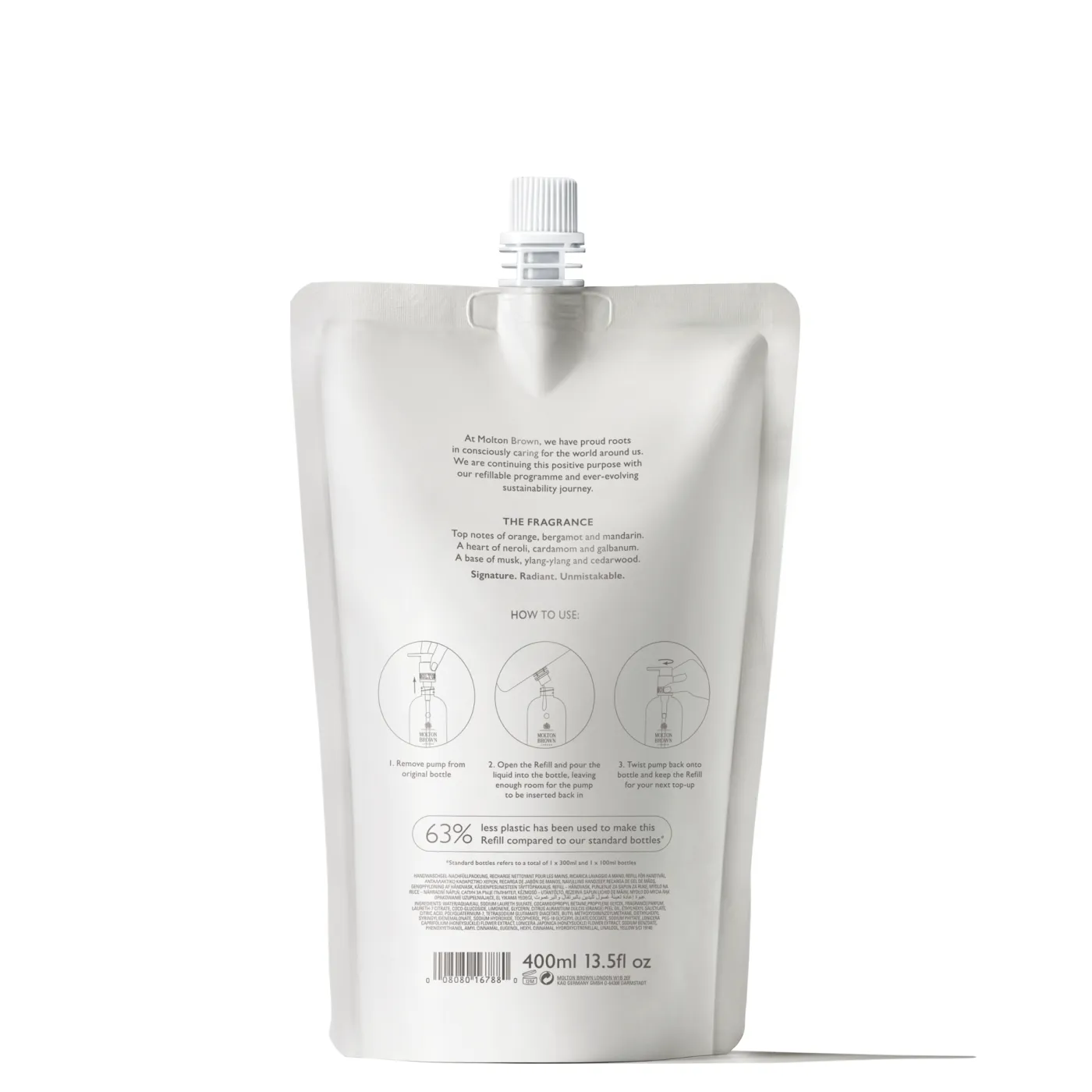 ORANGE & BERGAMOT 400ml Fine Liquid Hand Wash Refill
