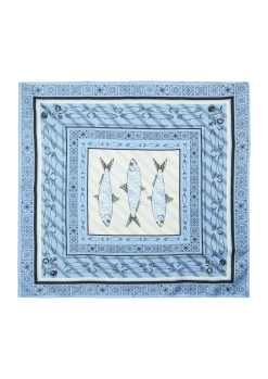Ornamental gemusterter Seidenschal mit 2-seitigem Druck