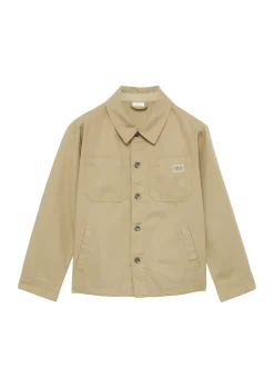 Overshirt aus Baumwollmix mit Label-Patch und aufgesetzten Taschen