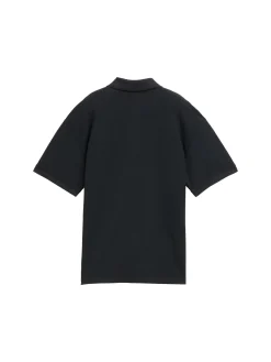 Oversize Poloshirt mit Logo Badge
