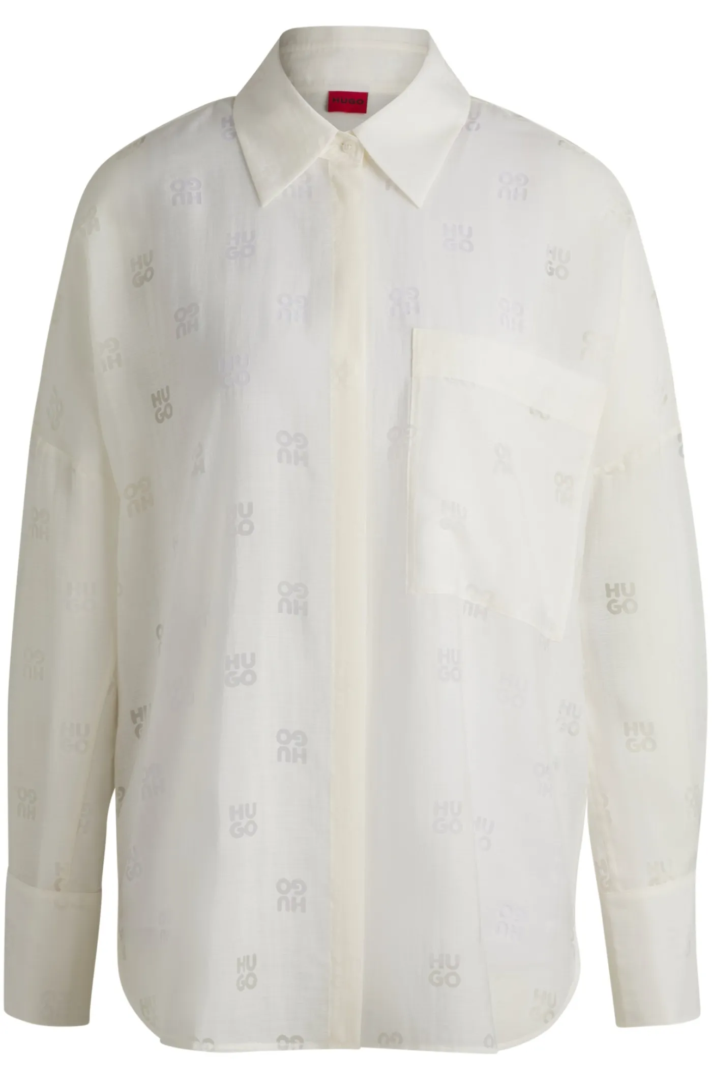 Oversized Bluse mit Logo Allover