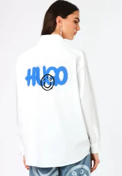 Oversized Bluse mit Logos im Graffiti-Stil