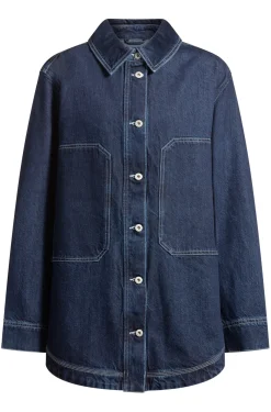 Oversized Denim-Jacke mit kontrastierenden Nähten