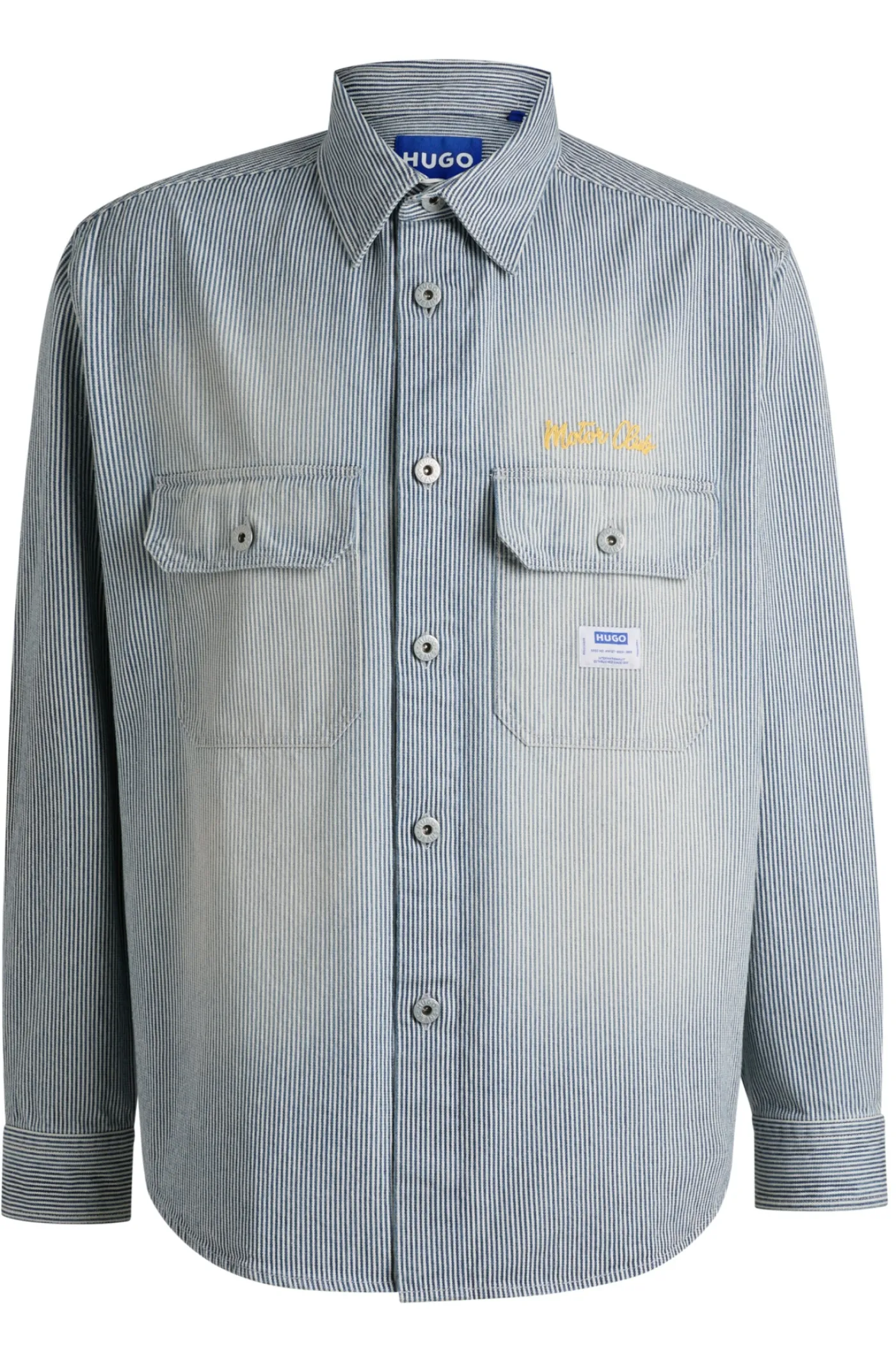 Oversized Hemd aus Denim in Washed-Optik mit Streifen-Muster