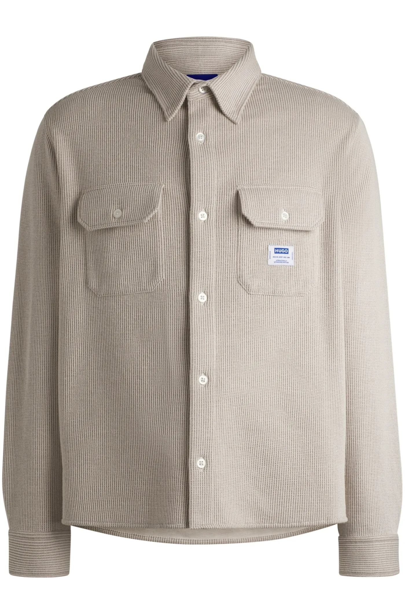 Oversized Hemd aus strukturiertem Baumwoll-Mix mit Elasthan