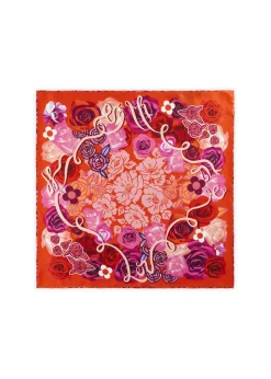 Premium Nickituch aus edler Seide mit Blumenmuster