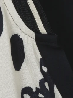 Print Blusenshirt mit einfarbigem Jerseyrücken