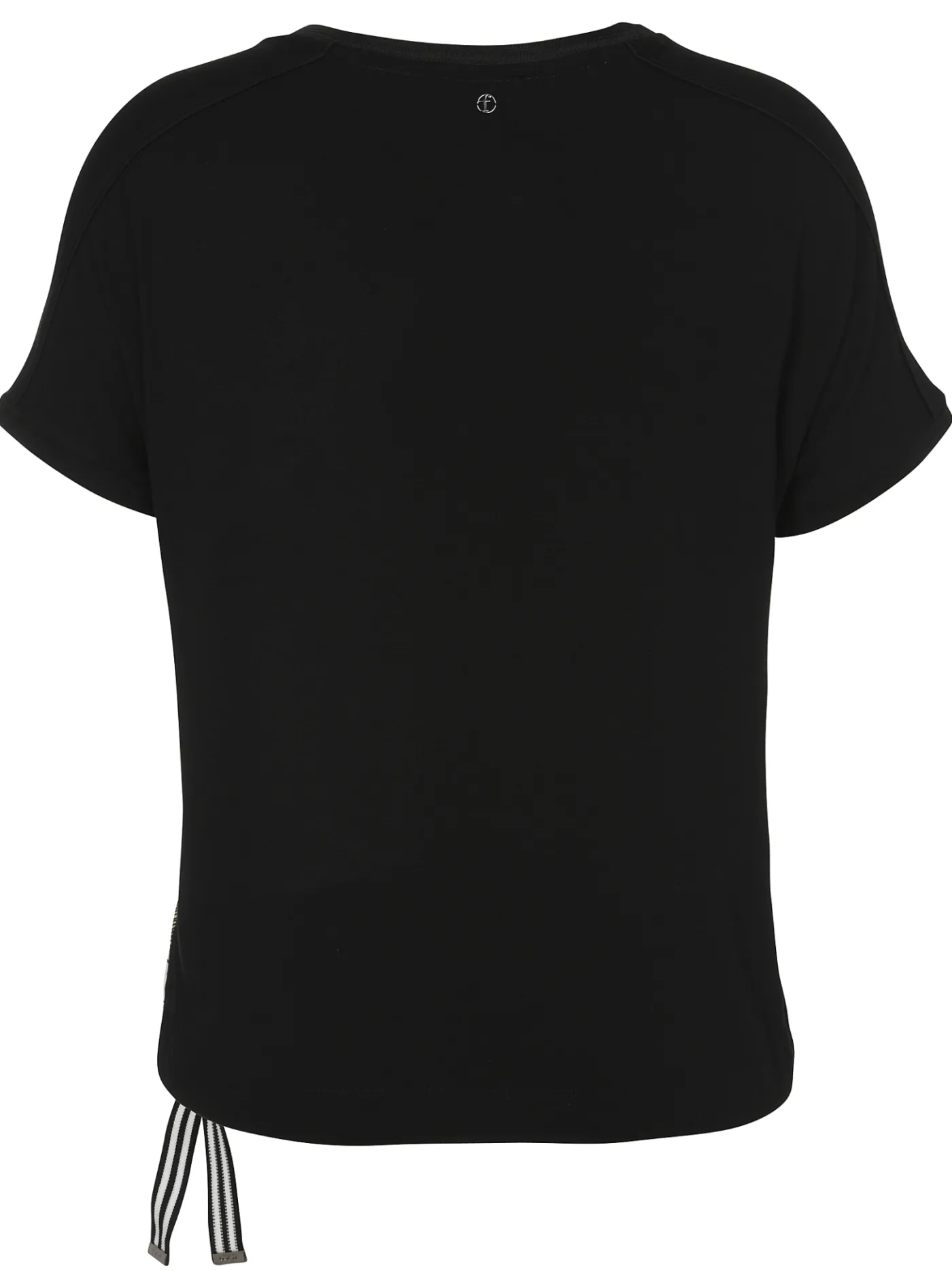 Print Blusenshirt mit schwarzem Jerseyrücken