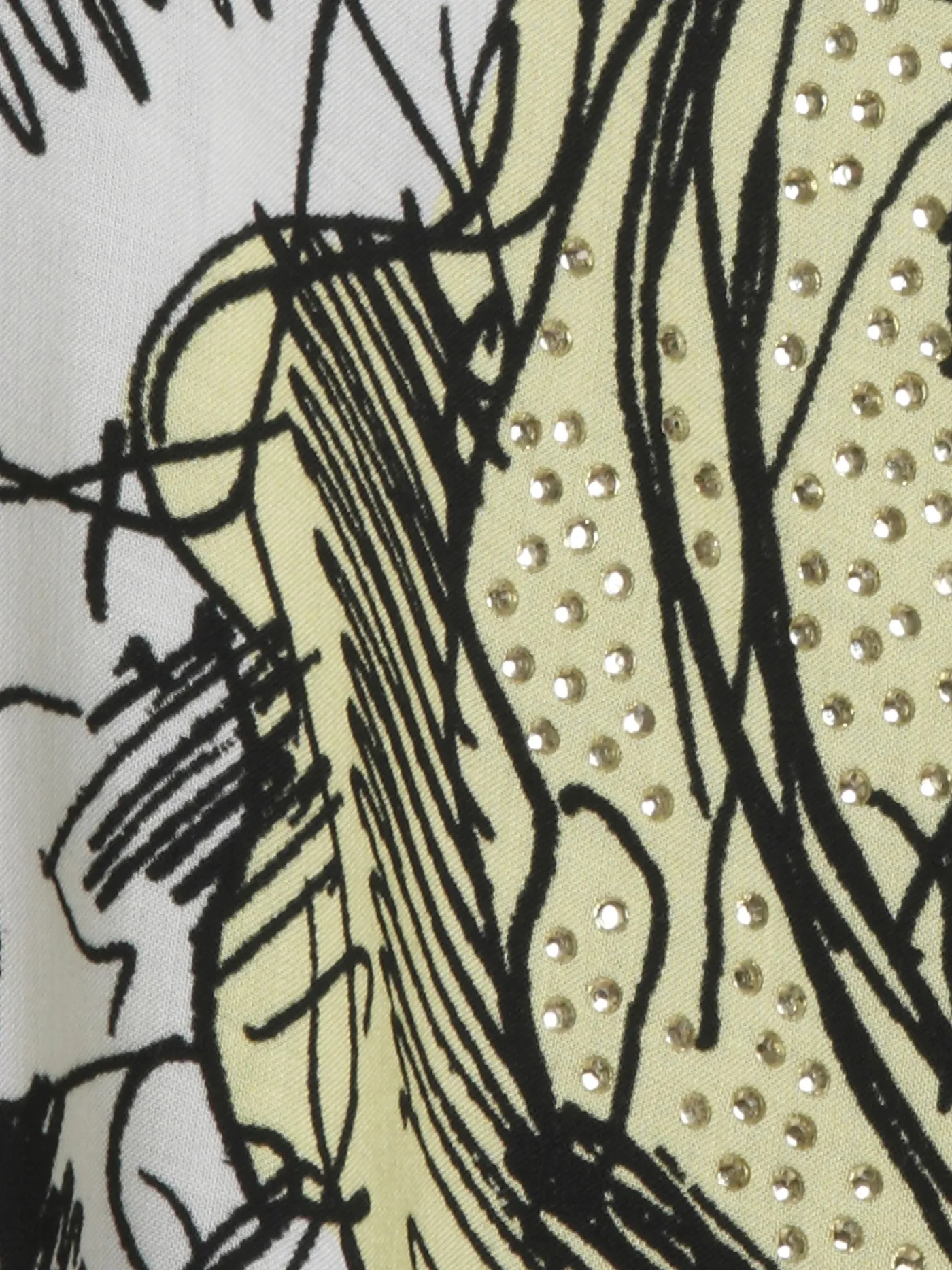 Print Blusenshirt mit schwarzem Jerseyrücken