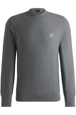 Pullover aus Baumwolle und Kaschmir mit Logo-Aufnäher