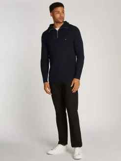 Pullover aus Rippstrick mit Reißverschluss