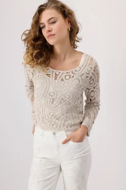 Pullover mit Cornelly-Häkelmuster