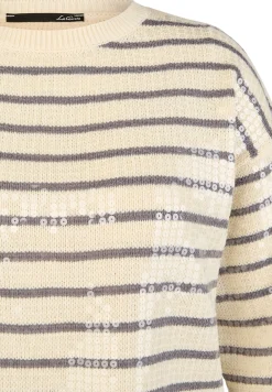 Pullover mit Streifen und Pailletten