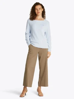 Pullover mit U-Boot-Ausschnitt