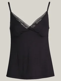 Pyjama-Cami-Top mit Spitzenbesatz