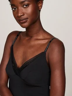 Pyjama-Cami-Top mit Spitzenbesatz