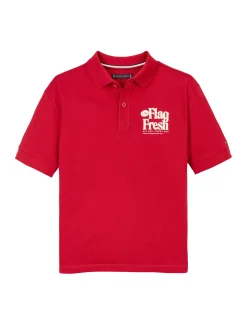 Regular Fit Poloshirt mit Slogan-Print hinten