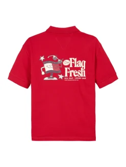 Regular Fit Poloshirt mit Slogan-Print hinten