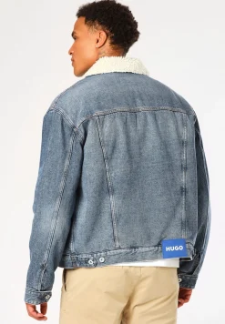 Regular-Fit Jeansjacke mit Innenfutter aus Kunstfell