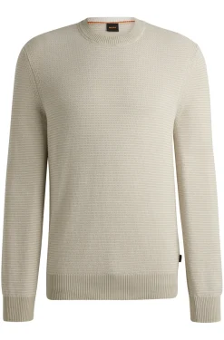 Regular-Fit Pullover aus zweifarbigem Baumwoll-Mix