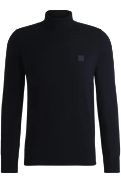 Regular-Fit Rollkragenpullover aus Baumwolle mit Kaschmir