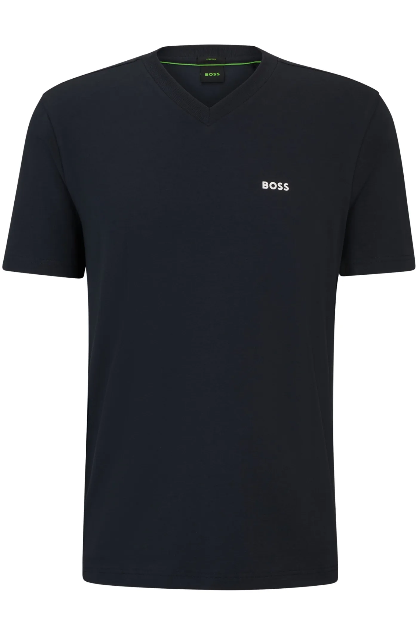 Regular-Fit T-Shirt aus Stretch-Baumwolle mit Kontrast-Logo