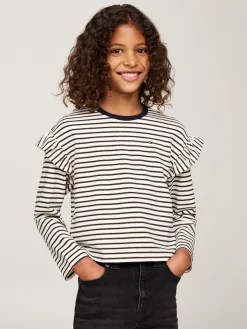 Relaxed Fit Langarmshirt mit Metallic-Streifen
