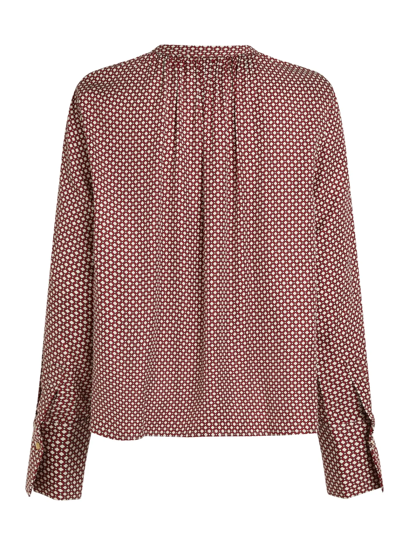 Relaxed Fit Bluse mit gerafftem V-Ausschnitt