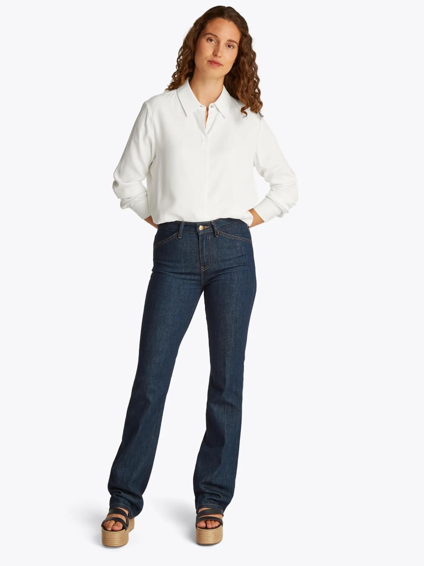 Relaxed Fit Bluse mit verdeckter Knopfleiste
