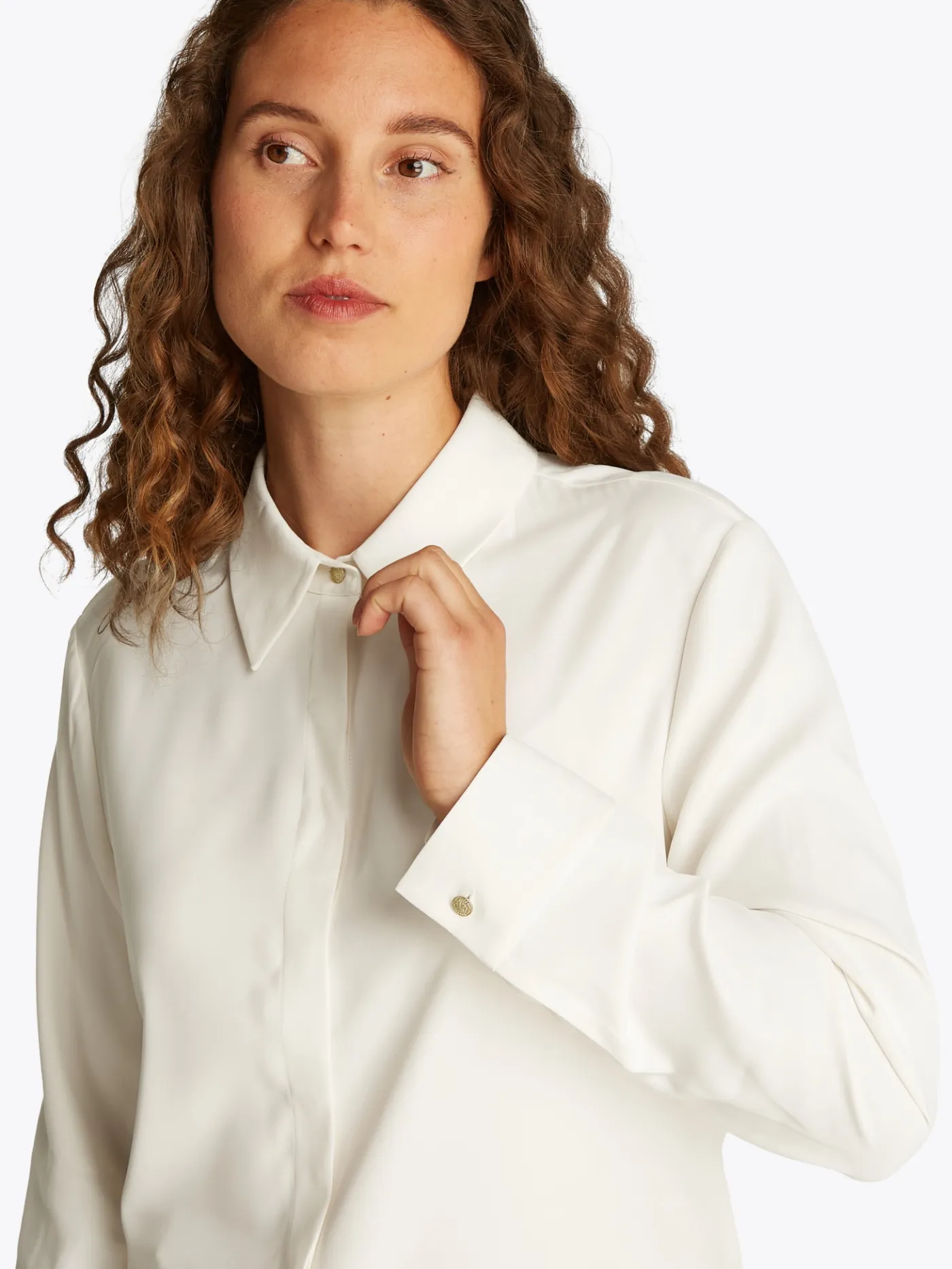 Relaxed Fit Bluse mit verdeckter Knopfleiste