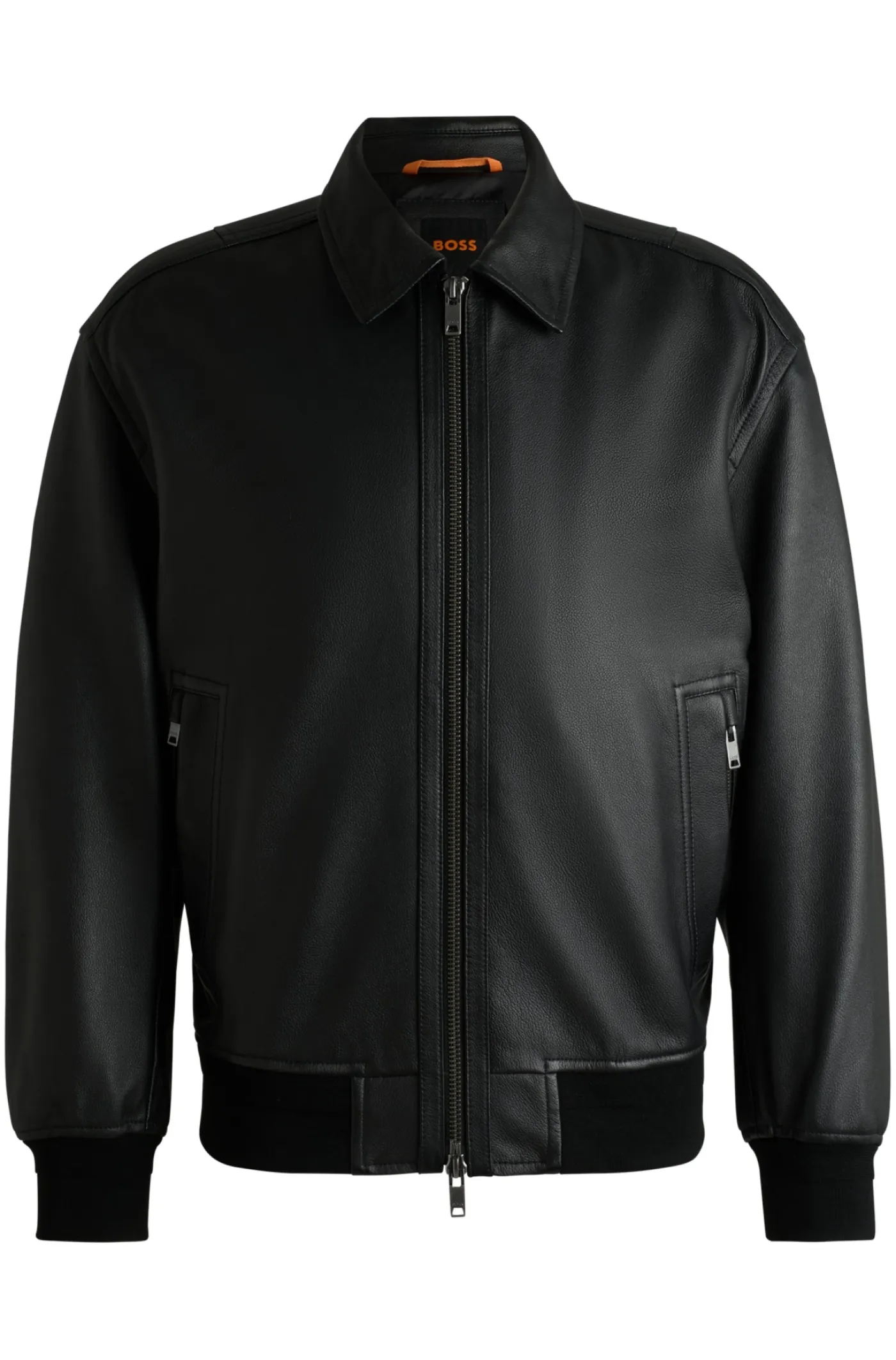 Relaxed-Fit Bomberjacke aus behandeltem Leder