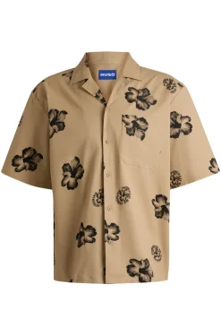 Relaxed-Fit Hemd aus Stretch-Baumwolle mit Hibiskus-Print