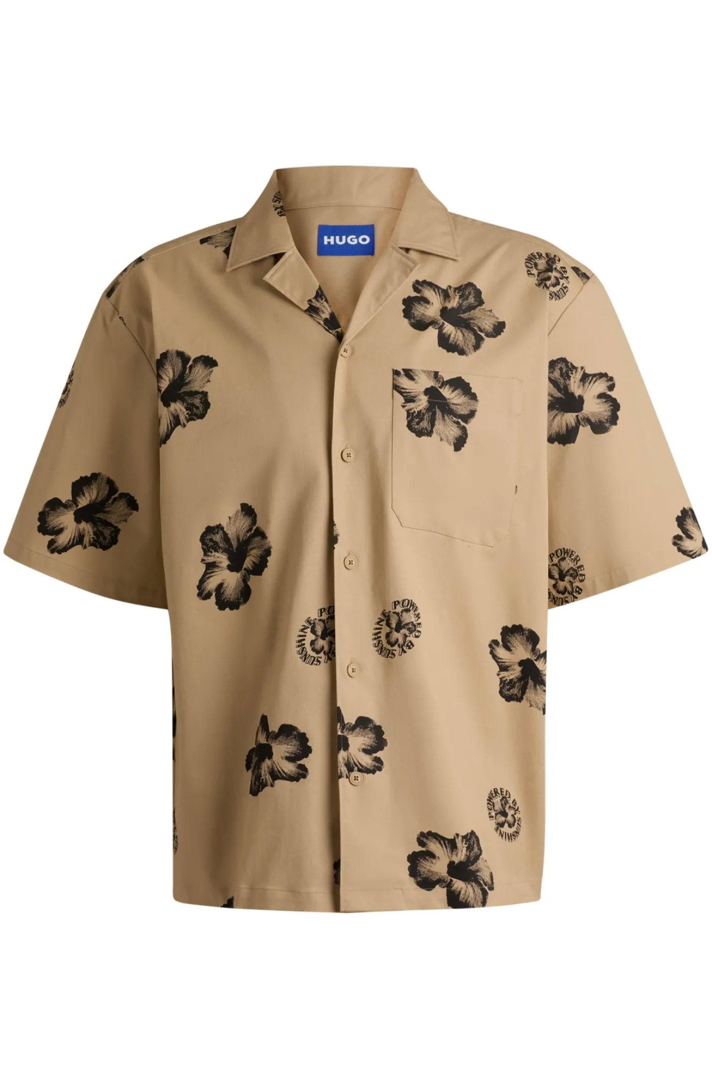 Relaxed-Fit Hemd aus Stretch-Baumwolle mit Hibiskus-Print