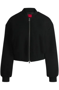 Relaxed-Fit Jacke aus Baumwoll-Mix mit Bouclé-Struktur