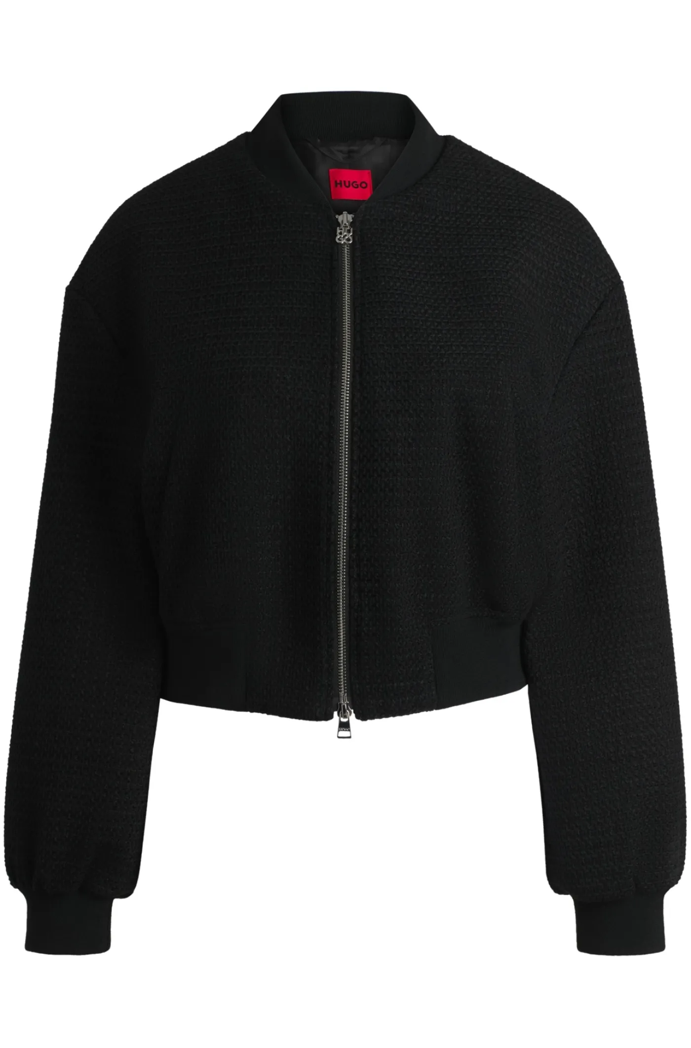 Relaxed-Fit Jacke aus Baumwoll-Mix mit Bouclé-Struktur